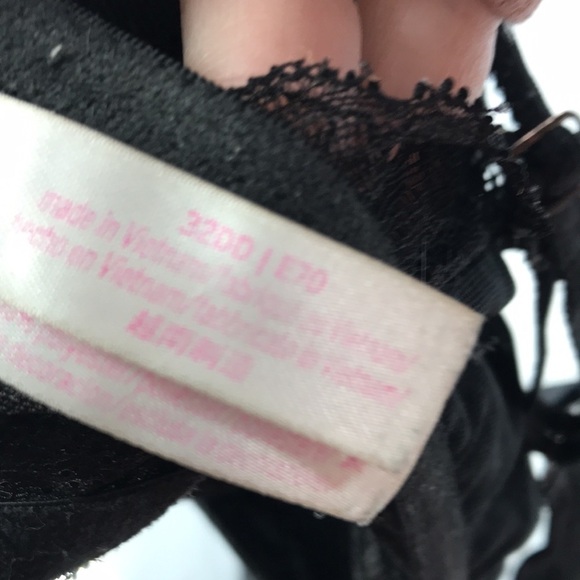 Pink Victoria's Secret Date Push Up Bra Black Lace Size 32DD - Picture 9 of 10